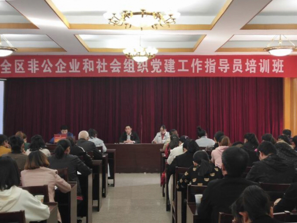 田家庵区召开非公党建指导员业务培训会